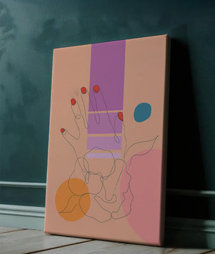 Abstract Line Art with Geometric Shapes and Hand Illustration