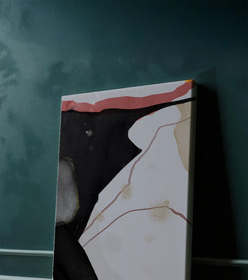 Abstract Composition with Bold Black and Subtle Gold Accents