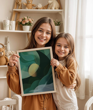 Formas fluidas abstractas verdes y azules con efecto degradado