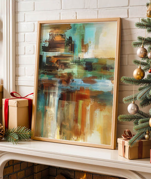 Abstract Colorful Brush Strokes Painting