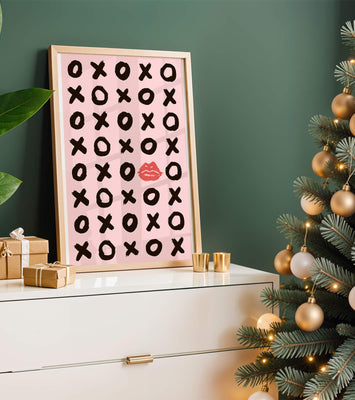 Playful Pink Pattern with XOXO and Lip Print