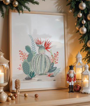 Colorful Cactus Arrangement With Red Blooms And Desert Plants - Mi tienda