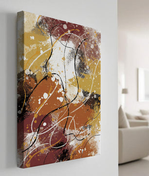 Pieza de arte abstracto colorida con trazos y salpicaduras audaces