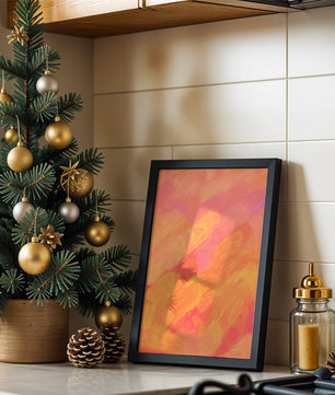 Arte de pinceladas abstractas en tonos cálidos