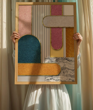 Abstract Geometric Art with Gold Accents