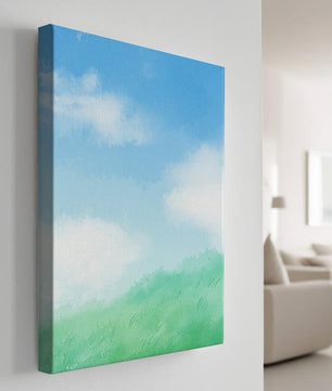 Un paisaje sereno de cielo azul y césped verde