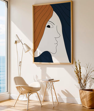 Abstract Portrait with Stylized Hair and Minimalist Design - Mi tienda