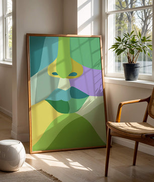 Formas geométricas abstractas y coloridas en diseño de arte moderno