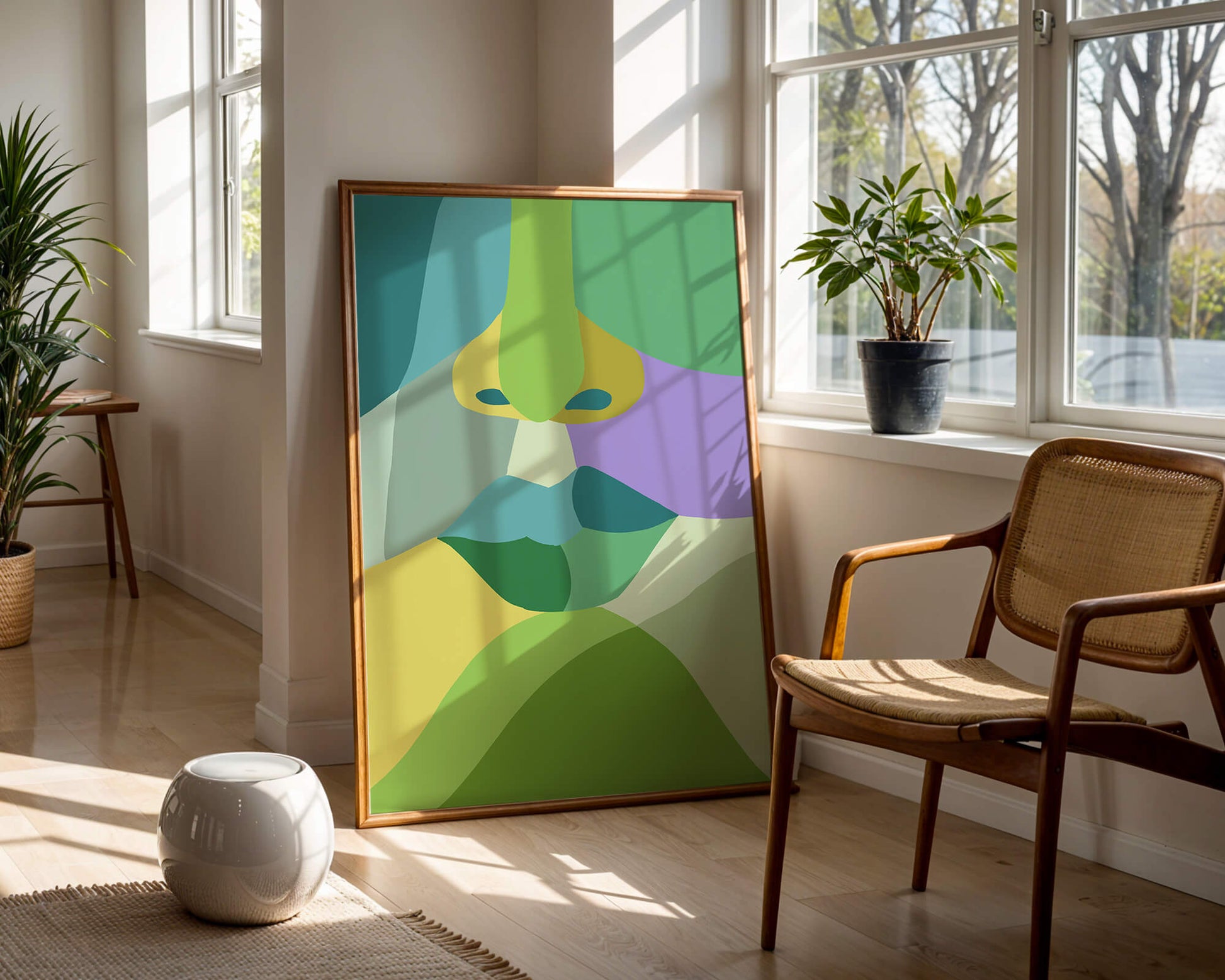 Formas geométricas abstractas y coloridas en diseño de arte moderno