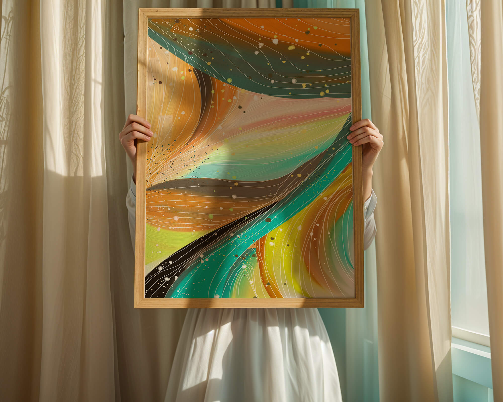 Abstract swirl of vibrant colors with dynamic lines