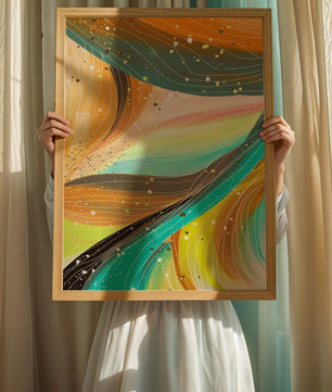 Abstract swirl of vibrant colors with dynamic lines