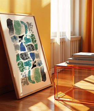 Abstraktes Muster mit bunten strukturierten Formen in modernem Design