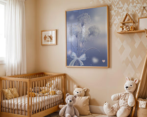 Carnations With Sparkles And Ribbon On Blue Background - Mi tienda