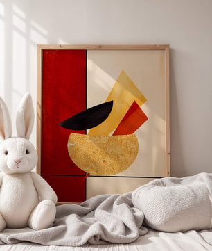 Abstract Geometric Composition with Bold Colors and Textures - Mi tienda