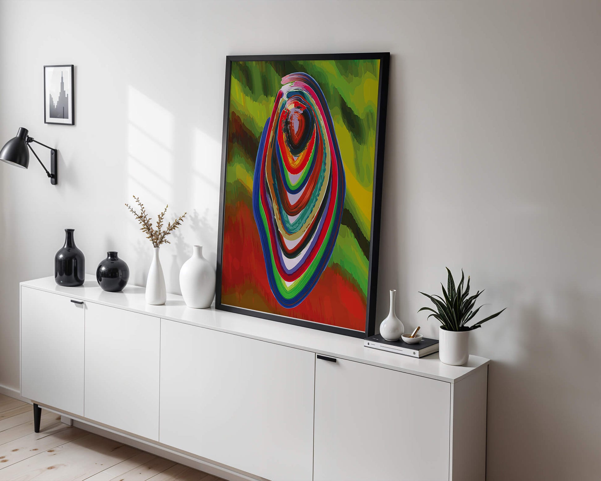 Abstract multicolored swirl with vibrant brush strokes