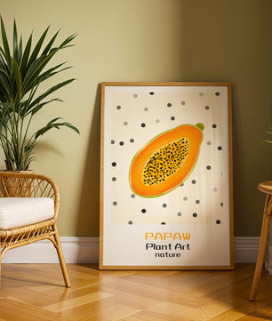 Abstract Papaya Art With Polka Dot Background - Mi tienda