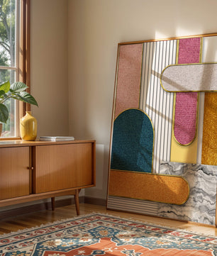 Abstract Geometric Art with Gold Accents