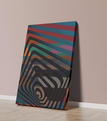 Colorful Geometric Abstract Art with Concentric Stripes