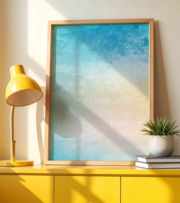 Pastel watercolor background with blue and beige gradient