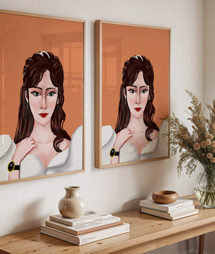 Retrato de una mujer con peinado elegante y reloj dorado