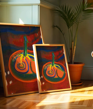 Pintura abstracta con colores vibrantes y un diseño audaz