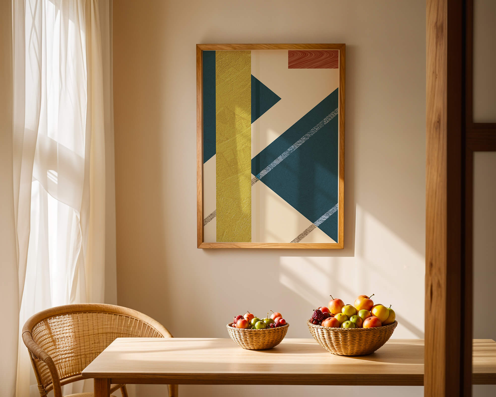 Contemporary abstract geometric art with vibrant colors