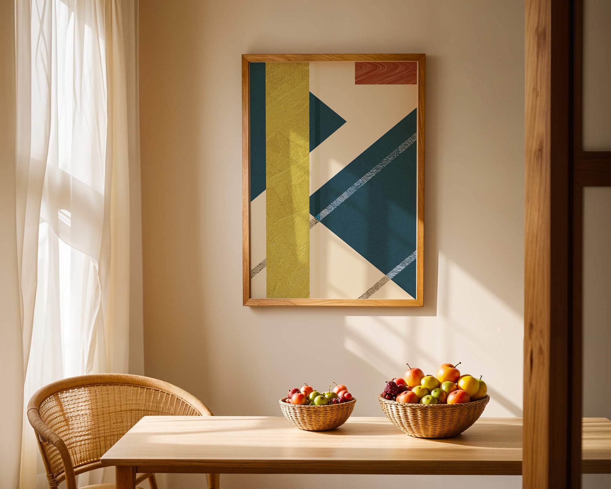 Contemporary abstract geometric art with vibrant colors