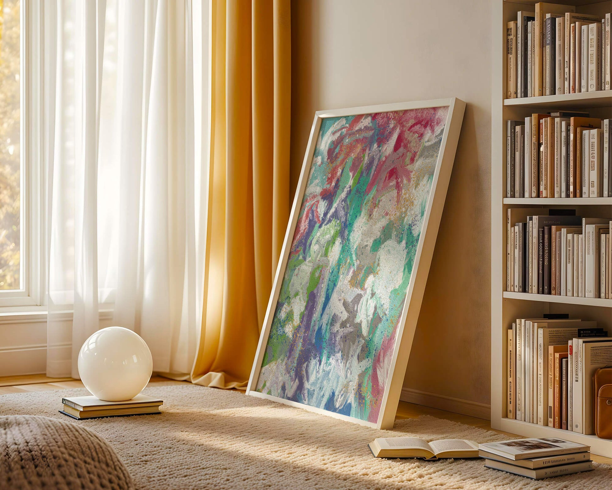 Abstract Colorful Flowing Waves with Textured Patterns