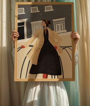 Chic Woman in Vintage Coat Posing Outdoors in Urban Setting