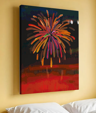 Feu d'artifice vibrant avec des éclats colorés