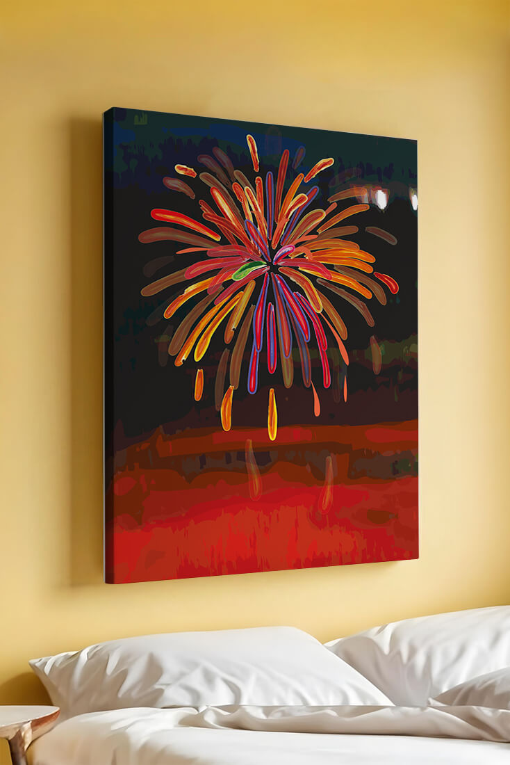 Feu d'artifice vibrant avec des éclats colorés