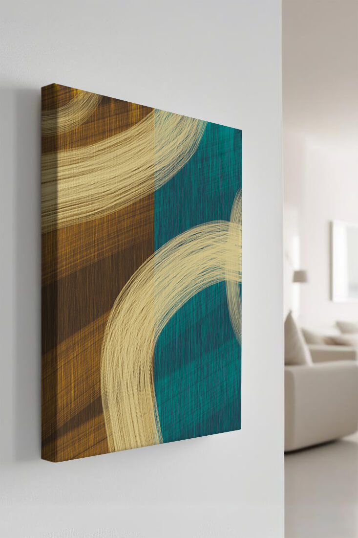 Abstract art with flowing brushstrokes and textured color contrast