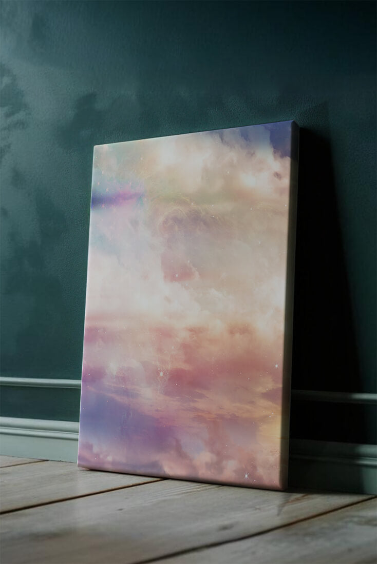 Dreamy Pastel Sky with Soft Clouds and Subtle Glow
