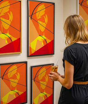 Abstract Portrait with Geometric Shapes and Bold Colors - Mi tienda