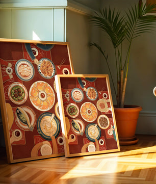 Colorful Chinese cuisine on a dining table with traditional dishes