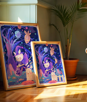 Whimsical zodiac scorpio scene with a magical theme