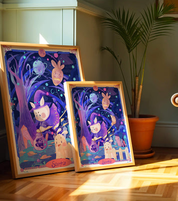 Whimsical zodiac scorpio scene with a magical theme