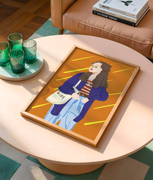 Trendy girl with sunglasses and casual outfit illustration