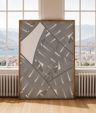 Detailed Abstract Geometric Pattern with Interwoven Stripes - Mi tienda