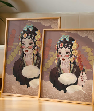 Elegant woman in traditional attire with floral hairpiece