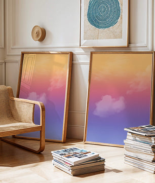 Pastel Sunset Sky with Soft Clouds and Gradient Hues