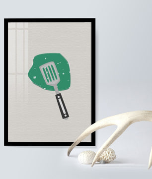 Spatula Artwork with Green Abstract Background - Mi tienda