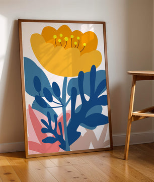 Illustration florale abstraite colorée au design botanique moderne