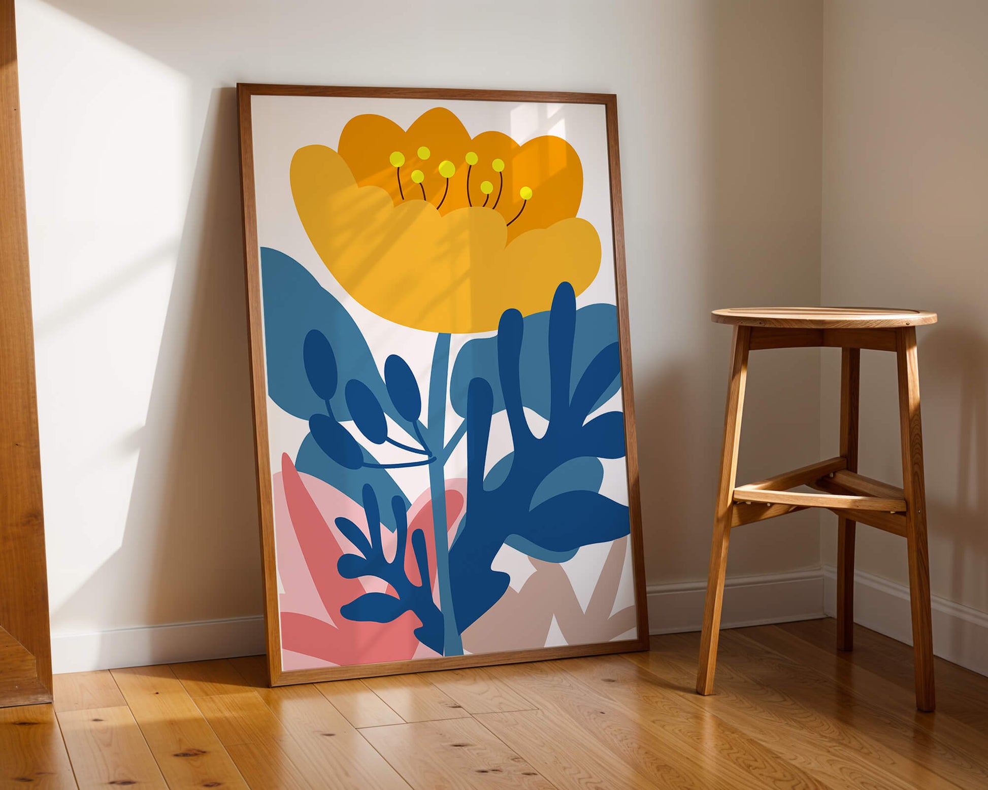 Illustration florale abstraite colorée au design botanique moderne