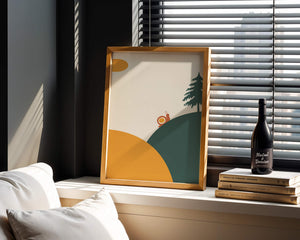 A Snail Climbing a Hill in Minimalist Nature Art - Mi tienda