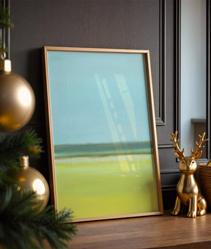 Abstract Landscape with Blue and Yellow Horizon
