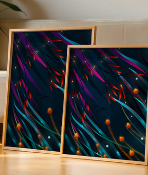 Abstract Underwater Fantasy with Glowing Elements and Vivid Colors