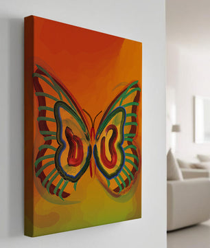 Vibrant butterfly depiction with colorful abstract background