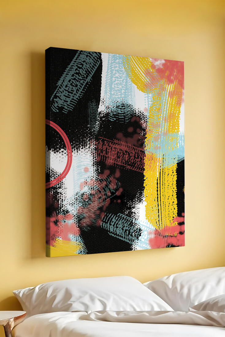 Vivid Abstract Art with Bold Colors and Expressive Brushstrokes
