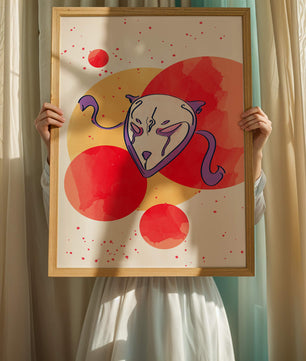 Masque abstrait avec fond artistique coloré